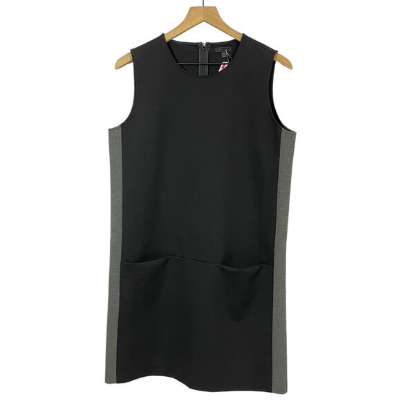 NWT ATM Anthony Thomas Melillo Woven Sleeveless Shift Dress - Black/Gray - M - Picture 2 of 13